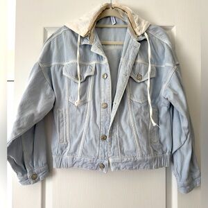 ZARA hooded light denim jacket